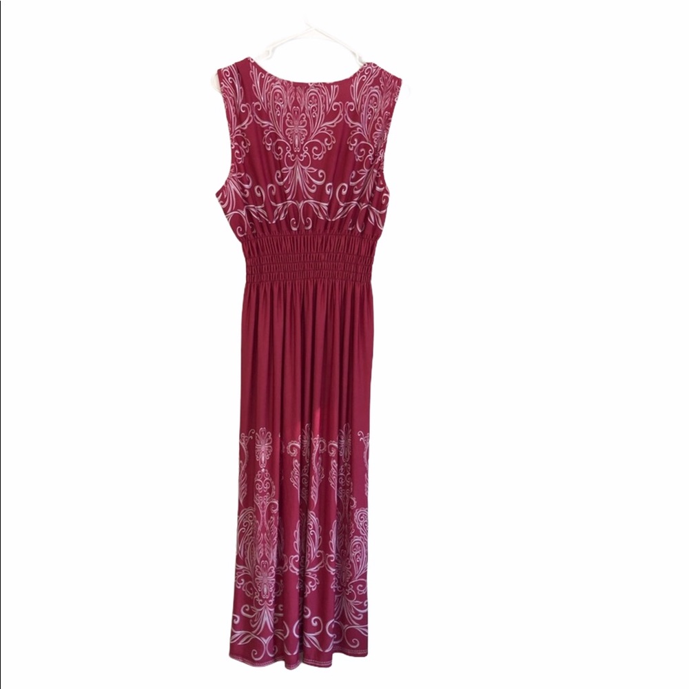 Dress Summer Maxi Sleeveless Smock Waist hot pink fashion choose your size - Picture 3 of 14